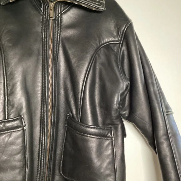 COPY - Hurricane Hawkins Heavy Duty Black Leather Jacket Size Large - Aviation - Picture 3 of 16